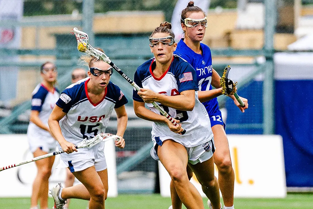 Kate Levy goes to goal against Israel