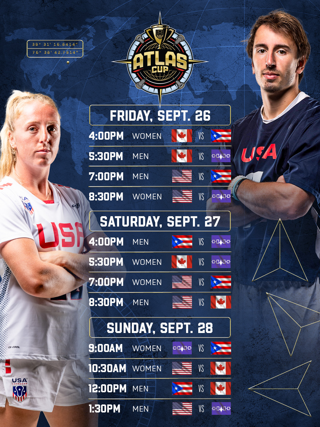 Graphic with full Atlas Cup schedule