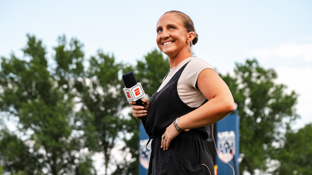 An injury has forced Kylie Ohlmiller to the sidelines — as an ESPN reporter.
