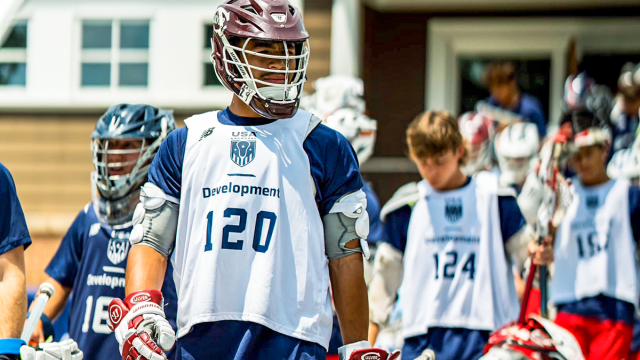 Culver Academy (Ind.) and Sweetlax Florida midfielder Michael McColgan at the USA Lacrosse National Team Development Program Combine at Garrison Forest in Owings Mills, Md.