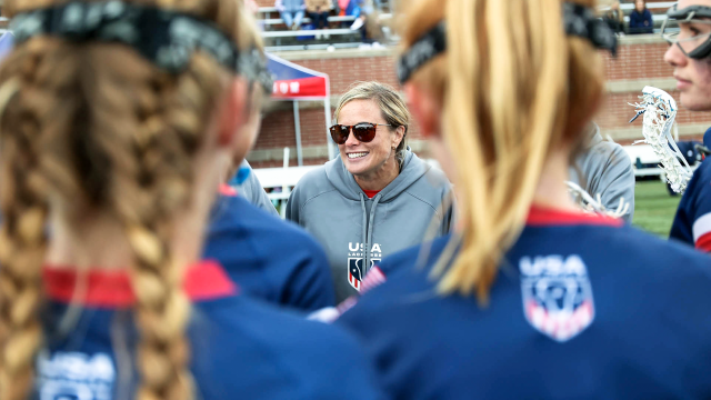 Caitlyn Phipps coaches the USA Select U16 team at the 2023 Brogden Cup in Sparks, Md.