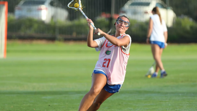 Florida women's lacrosse player Gianna Monaco during a practice