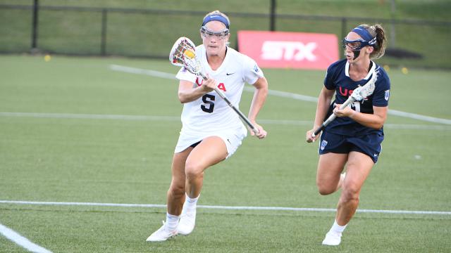 Katie O'Donnell runs upfield during a 2021 u.s. women's training camp