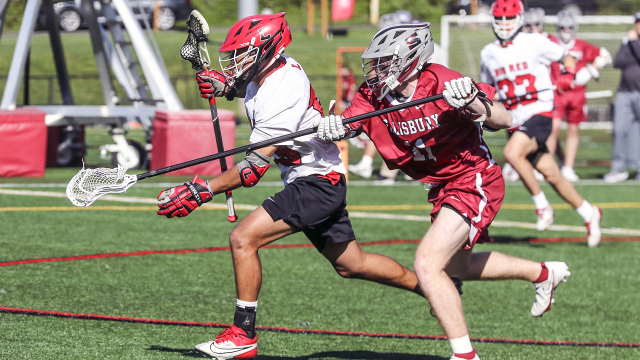 Faceoff specialist Alexander Swinnie of Lawrenceville (N.J.)