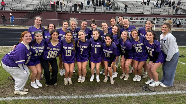 The undefeated Holly Springs (N.C.) girls' lacrosse team