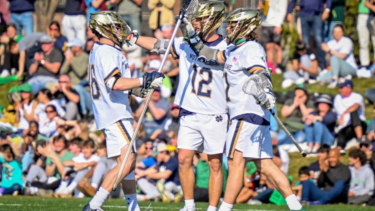Brian Tevlin (No. 12) and Notre Dame are back at No. 1 after beating Duke over the weekend.
