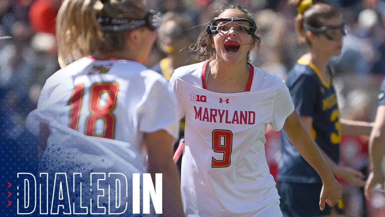 Libby May scored five goals in a 13-7 win over Michigan on Sunday, helping the Terps celebrate 50 years of women's lacrosse in style.