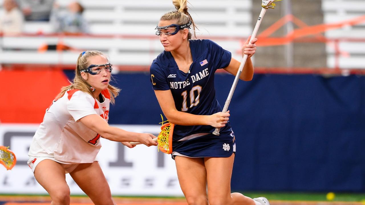 Madison Ahern had 10 goals and one assist last week in wins over Brown and North Carolina. 