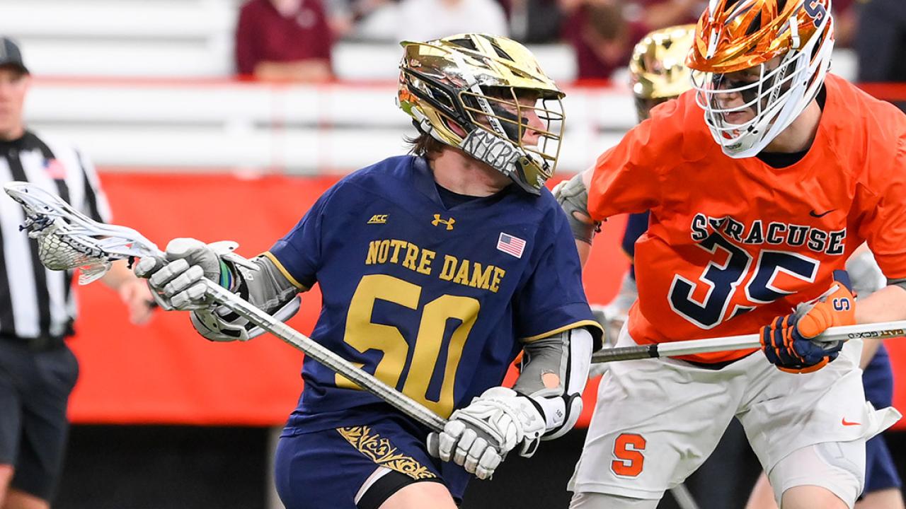 Chris Kavanagh had a hat trick in Notre Dame's 20-12 win at Syracuse on Saturday. The Irish closed the game with nine straight goals, all in the fourth quarter.