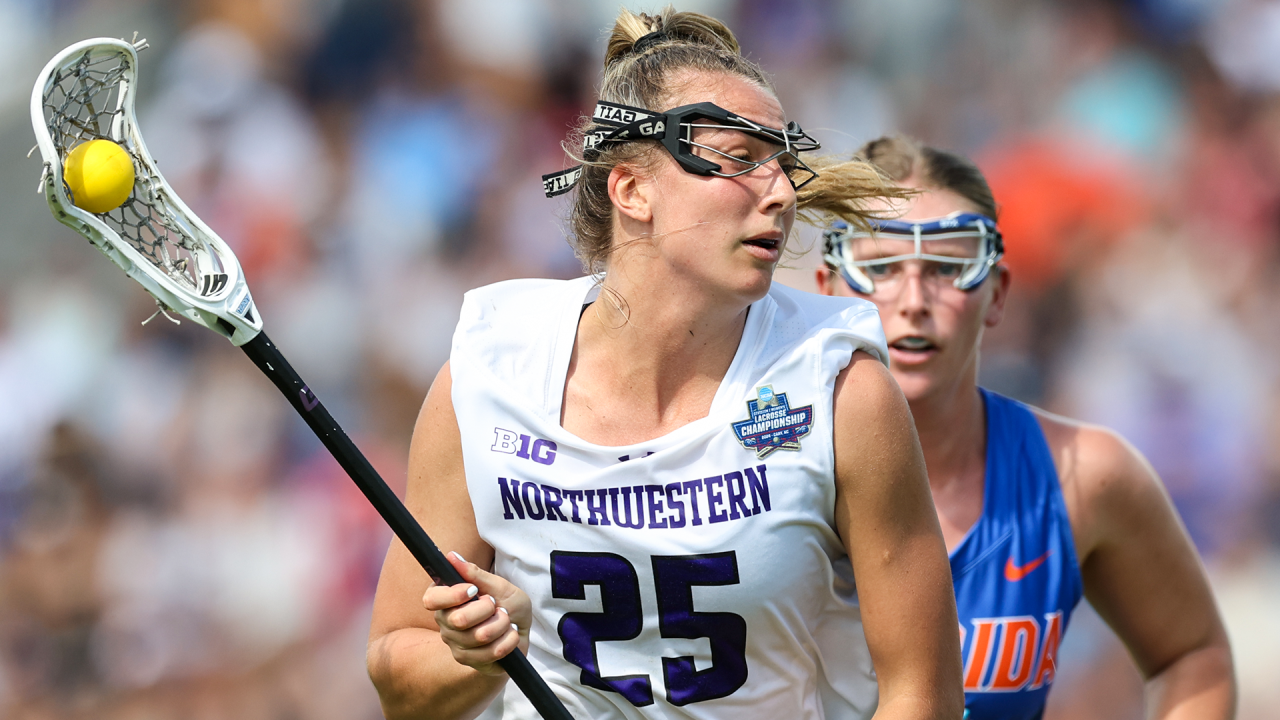 Northwestern's Madison Taylor in action against Florida during the 2024 NCAA semifinals in Raleigh, N.C.