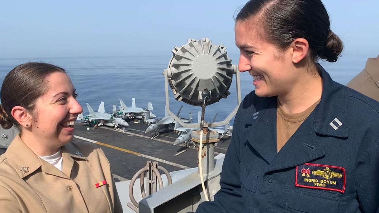 Ingrid Boyum aboard the USS Harry S. Truman