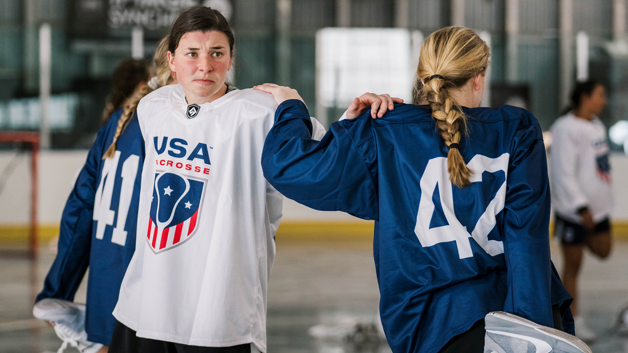 Charlotte North stretches before a U.S. Women's Box National Team training session in New York