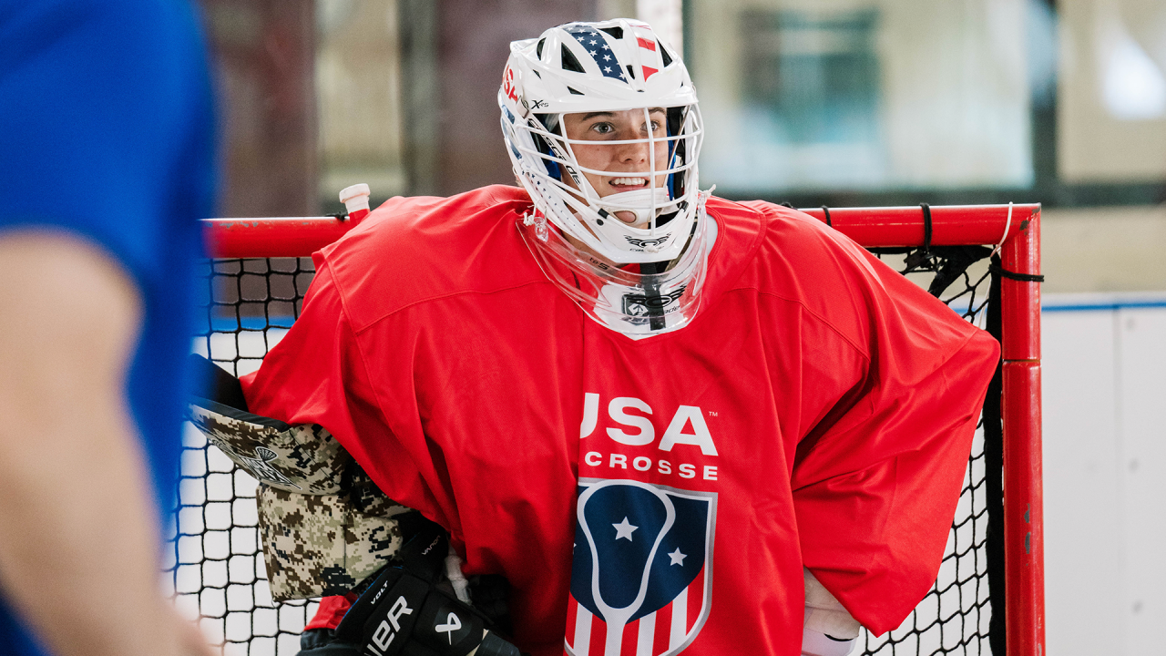 U.S. Women's Box National Team goalie Taylor Moreno warms up before a training session in New York