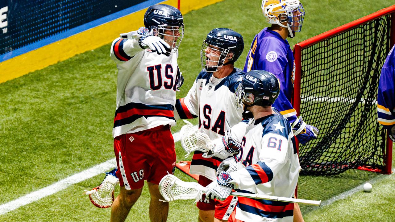 usa men's box team celebrates a goal