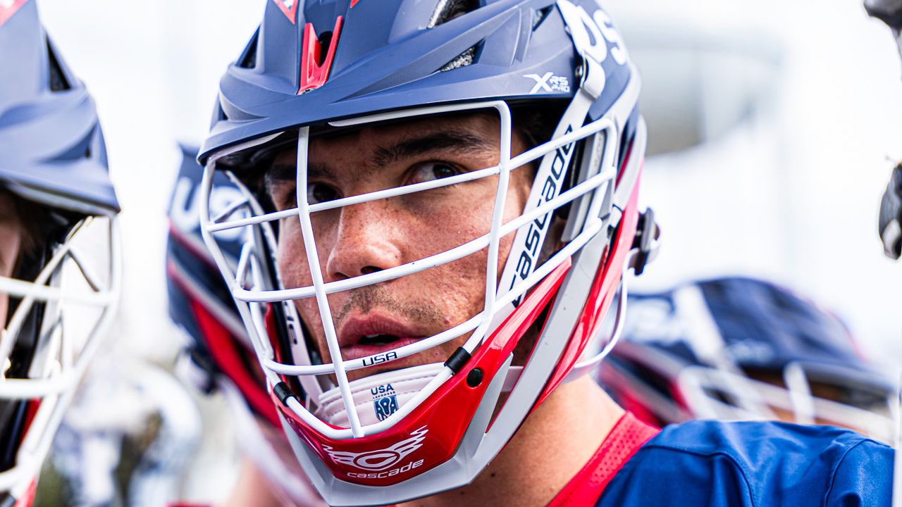 USA Select U16 defenseman and long-stick midfielder Jake Ivancevic in the huddle