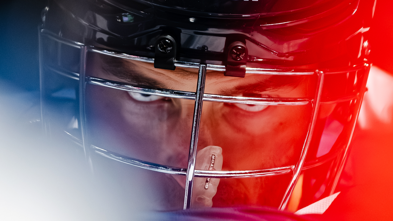 Joel White’s menacing glare from beneath his face mask says it all as the U.S. Men’s Box National Team prepares to take the floor for a World Lacrosse quarterfinal game Sept. 26 against Ireland at Adirondack Bank Center in Utica, N.Y.