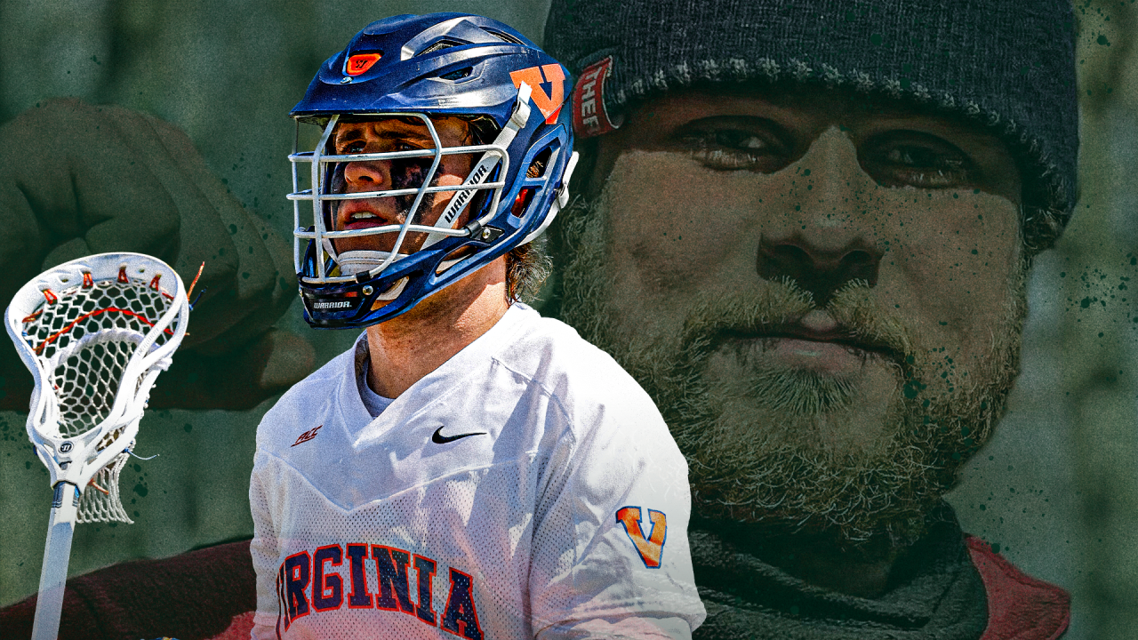 Virginia lacrosse player Ben Wayer in the wilderness and on the field