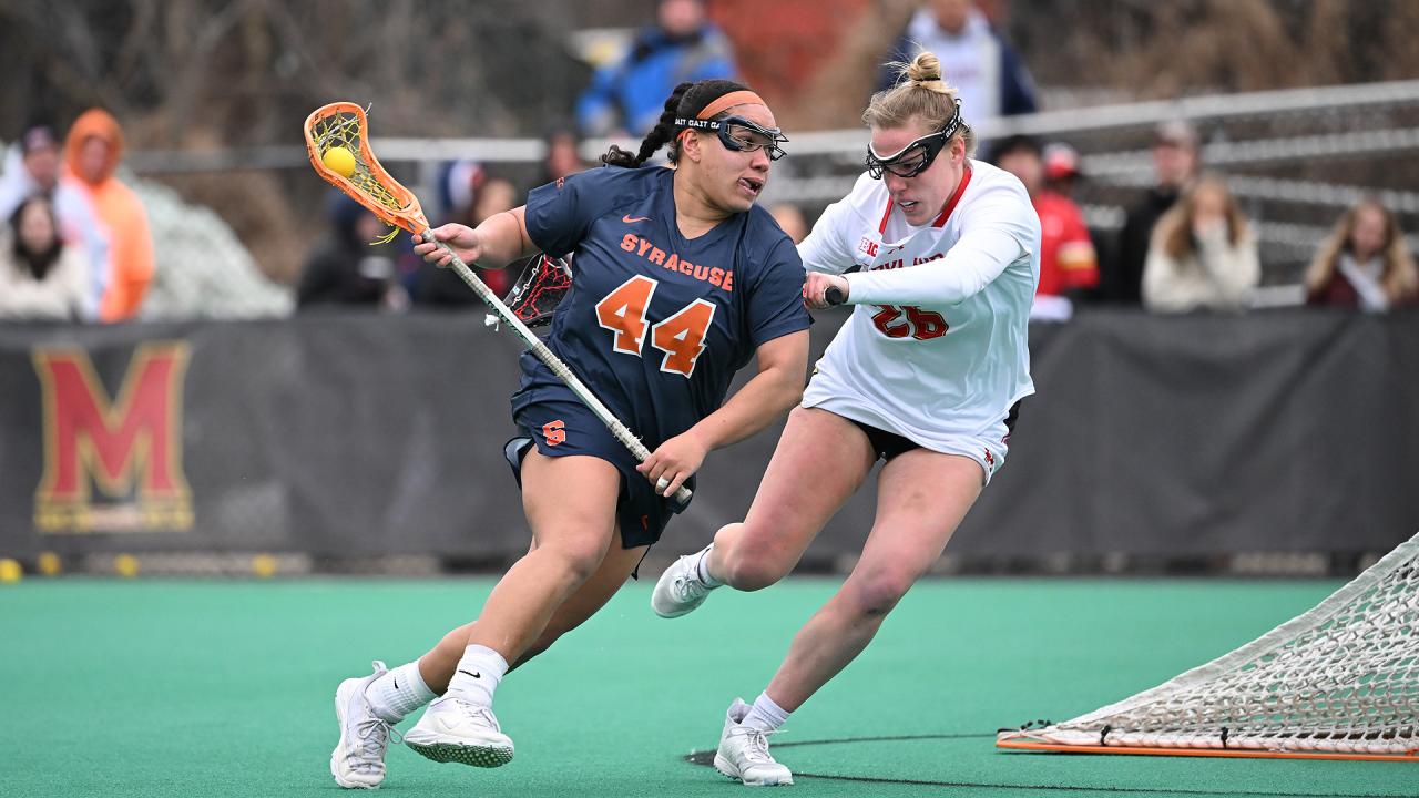 Syracuse's Emma Ward dodges Maryland's Fallon George