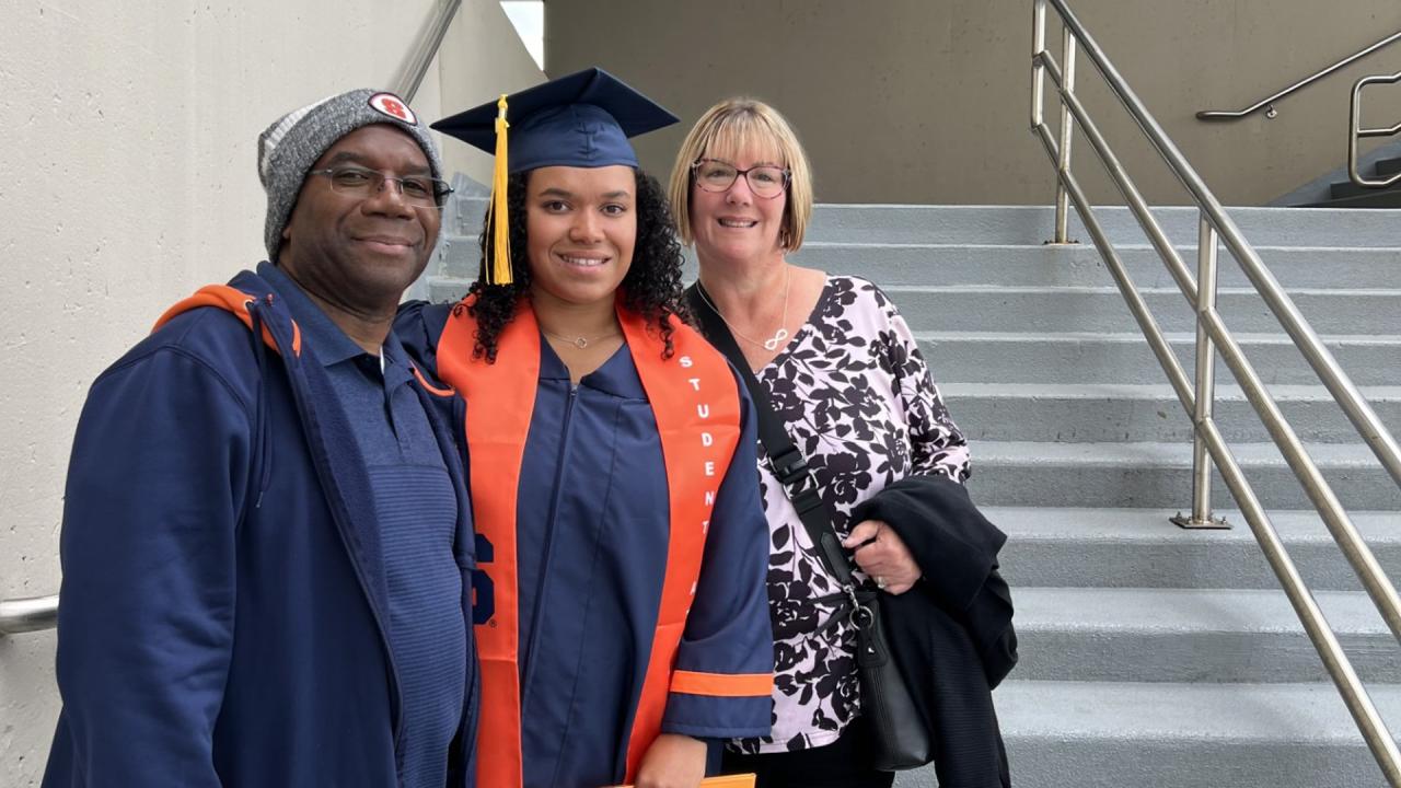 Emma Ward and her parents