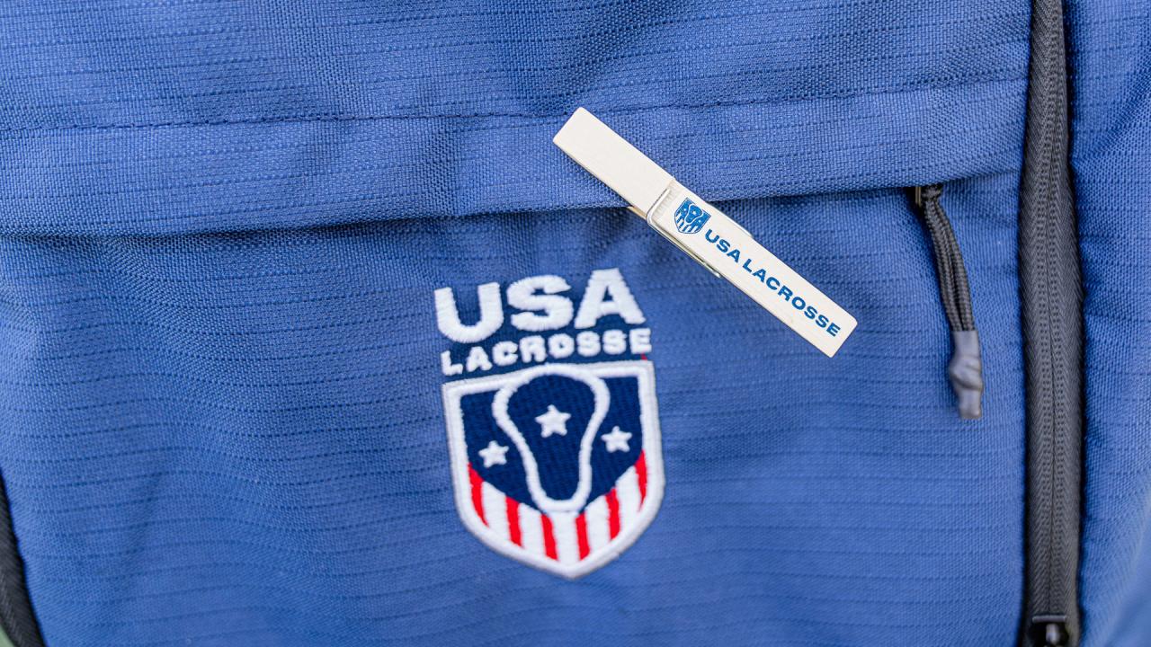 A USA Lacrosse branded clothespin