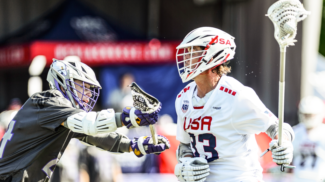 U.S. Men's National Team athlete Jack Hannah in action against the Haudenosaunee at the Atlas Cup.